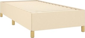 vidaXL Κρεβάτι Boxspring με Στρώμα Κρεμ 90x190 εκ.Υφασμάτινο