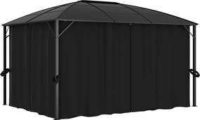 vidaXL Κιόσκι με Κουρτίνες Ανθρακί 400 x 300 x 265 εκ.