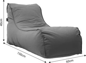 Πουφ ξαπλώστρα Lara 100% αδιάβροχο μπεζ 60x150x40 εκ.