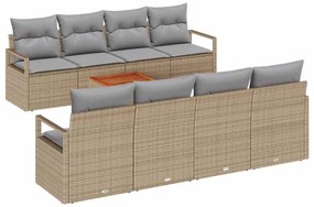vidaXL Σετ Καναπέ Κήπου 9 pcs Μπεζ, ανοιχτό γκρι
