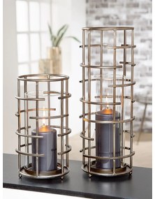 Φανάρι ArteLibre Σαμπανί/Διάφανο Μέταλλο/Γυαλί 46.5cm