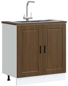 vidaXL Ντουλάπι βάσης νεροχύτη Porto Καφέ Δρυς 80x46x81,5 cm