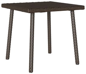 vidaXL Κήπος Τραπέζι καφέ ορθογώνιο καφέ 40x40x37 cm Poly Rattan