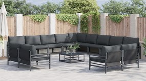 vidaXL Σετ Καναπέ Κήπου 13 pcs Ανθρακί Ατσάλι