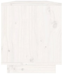 vidaXL Έπιπλο Τηλεόρασης Λευκό 110,5x34x40 εκ. από Μασίφ Ξύλο Πεύκου