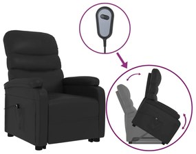 vidaXL Πολυθρόνα με Ανύψωση Μαύρη από Συνθετικό Δέρμα