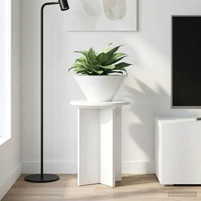 vidaXL Βάση φυτών 2 pcs Γυαλιστερό Λευκό Ø29,5 x 40 εκ.