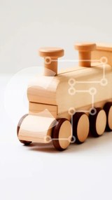 Intra Συλλεκτικό Ξύλινο Παζλ Plywood  4mm - Πολύχρωμο Ξύλινο Παιχνίδι Τρένο για παιδιά Σε Ξύλινο Κουτί - Διαστάσεις: 10x10 cm – 25 κομμάτια