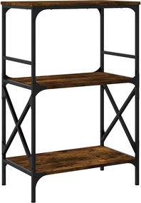 vidaXL Βιβλιοθήκη 3 Επιπέδων Καπνιστή Δρυς 59x35x90,5 εκ Επεξεργ. Ξύλο