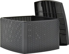 vidaXL Βοηθητικό Τραπέζι Ανθρακί 54 x 54 x 36,5 εκ. Πλαστικό