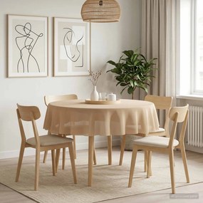 vidaXL Ύφασμα Τραπέζης Μπεζ Διάμ. 160 cm Γύρος