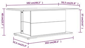 Τραπεζάκι Σαλονιού Γκρι Sonoma 102 x 55,5 x 40 εκ. Μοριοσανίδα - Γκρι