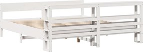 vidaXL Σκελετός Κρεβ. Χωρίς Στρώμα Λευκό 180x200 εκ Μασίφ Πεύκο
