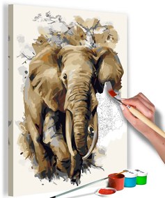 Πίνακας ζωγραφικής με αριθμούς όμορφος ελέφαντας - 40x60