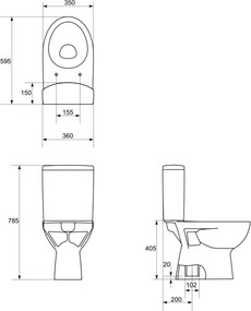 Cersanit Parva 59 cm - Λεκάνη με καζανάκι