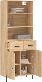 vidaXL Ντουλάπι Sonoma δρυς 69,5 x 34 x 180 εκ. από Επεξεργασμένο Ξύλο