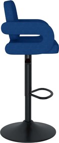 vidaXL Σκαμπό Μπαρ 2 τεμ. Μπλε Υφασμάτινα