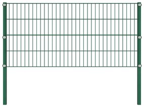 vidaXL Πάνελ Περίφραξης με Στύλους Σιδερένιο Πράσινο 1040x80 εκ.