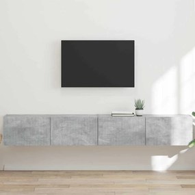 vidaXL Ντουλάπι Τηλεόρασης Τοίχου 2 pcs Σκυρόδεμα Επεξεργασμένο Ξύλο