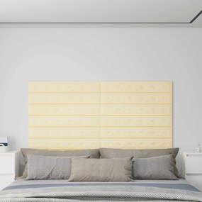 vidaXL Κεφαλάρι Τοίχου 12 pcs Κρεμ 90 x 15 cm Τεχνητό Δέρμα