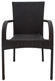 Καρέκλα - Πολυθρόνα Laura μέταλλο-pe rattan καφέ 58x58x90 εκ.