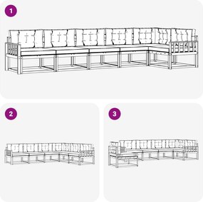 vidaXL Σειρά Καναπέ Εξωτερικού 4 pcs Λευκό και Μπεζ Πολυεστέρας