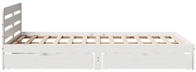 vidaXL Σκελετός Κρεβ. Χωρίς Στρώμα Λευκό 140x200 εκ Μασίφ Πεύκο