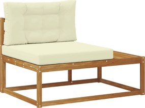 vidaXL Σειρά Καναπέ Εξωτερικού Φυσικό και Κρέμα
