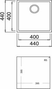 Νεροχύτη με Ένα Κύπελλο Teka Square 40.40 TG