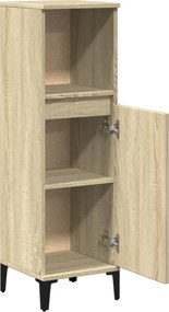 vidaXL Ντουλάπι Μπάνιου Sonoma Δρυς 30x30x100 εκ. Επεξεργασμένο Ξύλο