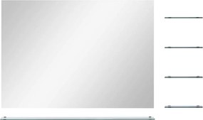 vidaXL Καθρέφτης Τοίχου Ασημί 80 x 60 εκ. με 5 Ράφια