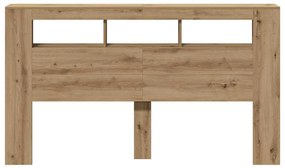 vidaXL LED κεφαλάρι Artisan Oak 180x18,5x103,5 cm Κατασκευασμένο ξύλο
