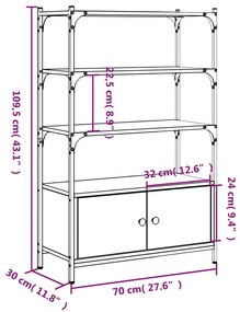 ΒΙΒΛΙΟΘΗΚΗ 3 ΕΠΙΠΕΔΩΝ ΚΑΠΝ. ΔΡΥΣ 70X30X109,5 ΕΚ. ΕΠΕΞΕΡΓ. ΞΥΛΟ 838995