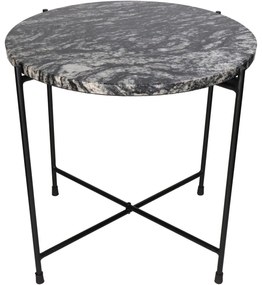 Τραπεζάκι ArteLibre Μαύρο Μάρμαρο/Μέταλλο 40x40x40cm-05156692