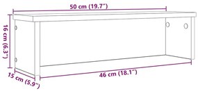 Ράφι κουζίνας στοιβαζόμενο καπνιστό δρυ50x15x16 εκ. - Καφέ