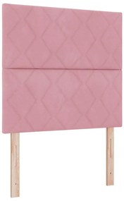 vidaXL Κρεβάτι με ελατήρια με στρώμα Ροζ 120 x 200 cm Βελούδο