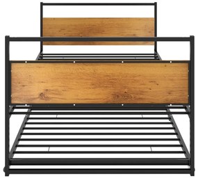 vidaXL Πλαίσιο για Κρεβάτι Συρόμενο Μαύρο 90 x 200 εκ. Μεταλλικό