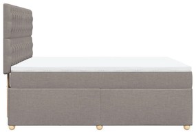 Κρεβάτι Boxspring με Στρώμα Taupe 140x190 εκ. Υφασμάτινο - Μπεζ-Γκρι