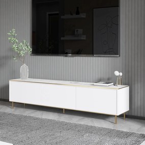 Έπιπλο Τηλεόρασης Λευκό Μάρμαρο / Χρυσό ENOIN 180x35x45.2