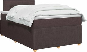 vidaXL Κρεβάτι box spring με στρώμα Σκούρο Καφέ 120 x 200 cm Ύφασμα