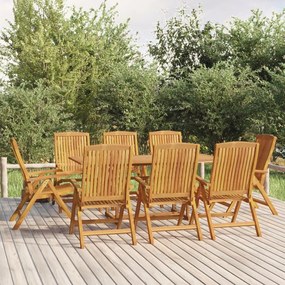 Καρέκλες Κήπου Ανακλινόμενες 8 τεμ. από Μασίφ Ξύλο Teak - Καφέ