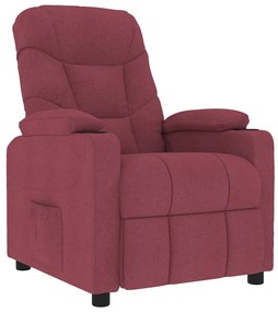 vidaXL Πολυθρόνα Μασάζ Μπορντό Υφασμάτινη