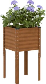 vidaXL Γλάστρα Κήπου Σκ rusty 45 x 45 x 88 cm Επικαλυμμένος Χάλυβας