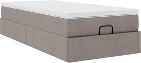 vidaXL Οθωμανικό κρεβάτι με στρώμα Taupe 100x200cm ύφασμα