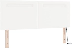 vidaXL Κρεβάτι με ελατήρια με στρώμα Λευκό 140 x 200 cm Τεχνητό δέρμα