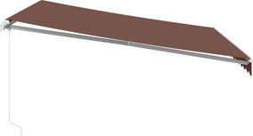 vidaXL Τέντα Πτυσσόμενη Χειροκίνητη με LED Καφέ 400x350 εκ.