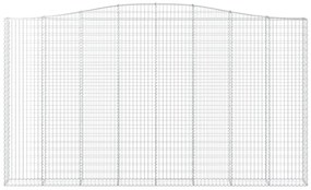vidaXL Συρματοκιβώτια Τοξωτά 3 τεμ. 400x30x220/240 εκ. Γαλβαν. Ατσάλι