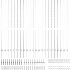 vidaXL Πό posts φράχτη 44 pcs Ασημί 200 cm Ατσάλι