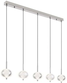 Κρεμαστό Φωτιστικό Οροφής LED 33W Χρώμιο Aida 16042-5H1C Globo Lighting-16042-5H1C-Χρώμιο 16042-5H1C