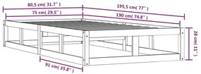 ΠΛΑΙΣΙΟ ΚΡΕΒΑΤΙΟΥ ΜΑΥΡΟ 75X190 ΕΚ. ΜΑΣΙΦ ΞΥΛΟ 2FT6 SMALL SINGLE 820825